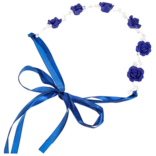 ifundom Blaues Strass-stirnband Kopfschmuck Aus Rosenblüten Scharlachrote Hexe Tweedle Dee Und Tweedle Dum Kostüm Für Mädchen Cowgirl Blumenmädchen Blaue Braut Polymer-ton von ifundom