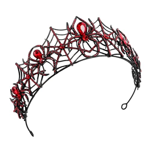 ifundom Vintage Schwarze Spinnenkrone Mit Strasssteinen Mittelalter-kostüm-accessoires Für Damen Halloween-party-stirnband Cosplay-haarreifen Retro-gothic-kopfschmuck Für Festivals von ifundom