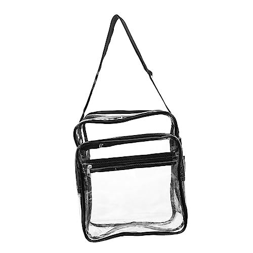 ifundom Fahrtasche Beutel Women Tote Taschen Transparente Umhängetasche Klare Geldbörsen Für Das Frauenstadion Reisekosmetiktasche Klarsichttaschen Für Frauen Schulter Reisen Pvc Schwarz von ifundom