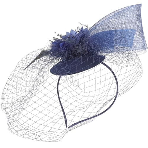 ifundom Mesh-stirnband Abnehmbare -haarspange Fascinatoren Für Damen Mesh-fascinator-stirnband Fascinator-kopfschmuck Cocktailhut-kopfbedeckung Flapper-stirnband Feder Das Foto Stoff Braut von ifundom