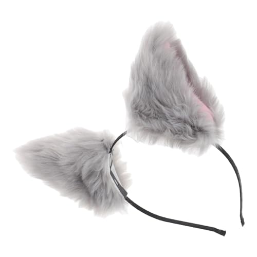 ifundom Fuchsohren Stirnband Plüsch Tierohren Haarreif Kostüm Party Cosplay Halloween Kostüm Accessoire Grau von ifundom