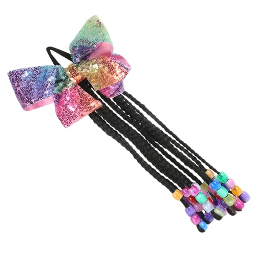 ifundom Hair Extension Pferdeschwanz Mit Perlen Und Schleife Geflochtene Ponytail Haarverlängerung Für Frauen Für Partys Fotoshootings Und Cosplay Wiederverwendbar Und Vielseitig von ifundom