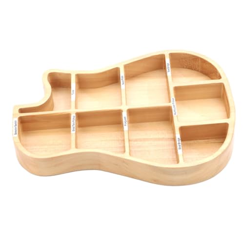 ifundom Gitarrenplektren-Box Gitarrenförmig Organizer Für Gitarrenzubehör Aufbewahrungsbox Aus Holz Für Musikzimmer Und Gitarrenliebhaber von ifundom