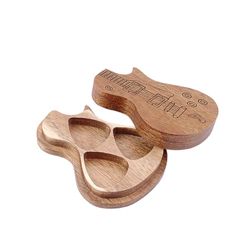 ifundom Gitarrenplektrum-Box Aus Holz Handgefertigt Für Akustik Gitarren Mit Aufbewahrungs-Organizer Für Reisen Konzerte Und Musikpartys Als Für Familie Und Freunde von ifundom
