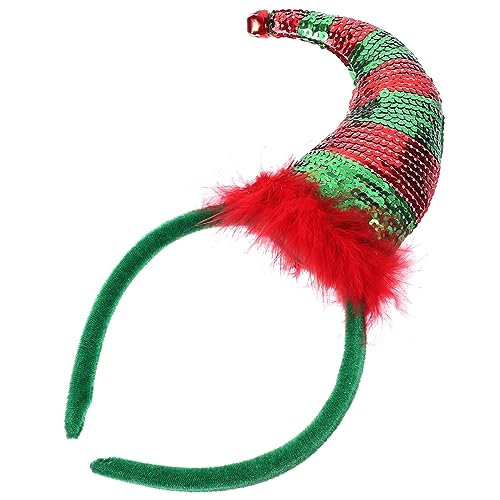 ifundom Weihnachtsstirnbänder Für Erwachsene Haarreif Mit Elfenglocke Weihnachtsschmuck Stirnbänder Für Frauen Haarband Weihnachtsmütze Stirnbänder Haarschmuck Zubehör Damen Pailletten Hut von ifundom