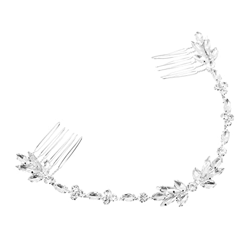 ifundom Haarkamm Haarschmuck Frauenhaar Goldene Accessoires Für Frauen Haarspangen Für Damen Goldene Haaraccessoires Für Frauen Blumendekor Brautjungfer Kristall Haarkette Strasssteine von ifundom