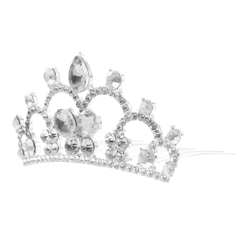 ifundom Haarkamm Mit Kristallkrone Hochzeit Tiara Kleiner Haarkamm Mit Krone Mini-kronenkamm Krone Haarspange Gotische Kronen Mädchen Kleine Krone Weiß Kleine Prinzessin Legierung Strass von ifundom