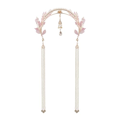 ifundom Haarkronen-kopfschmuck Im Antiken Stil Chinesischer Hochzeitskopfschmuck Chinesischer Traditioneller Kopfschmuck Hanfu Haarschmuck Blatt Legierung Braut von ifundom
