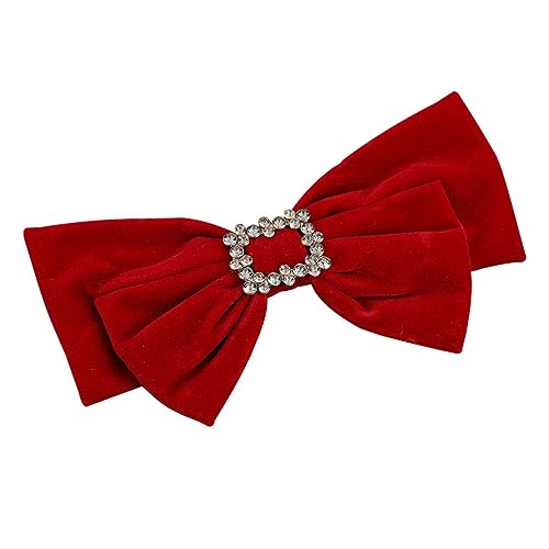 ifundom Haarschmuck Haarnadel Mit Floraler Schleife Bowknot-haarspangen Haarnadel Mit Roter Schleife Alligatorclip-bögen Haarspangen Für Damen Feder Kopfbedeckungsclip Braut Flanell von ifundom