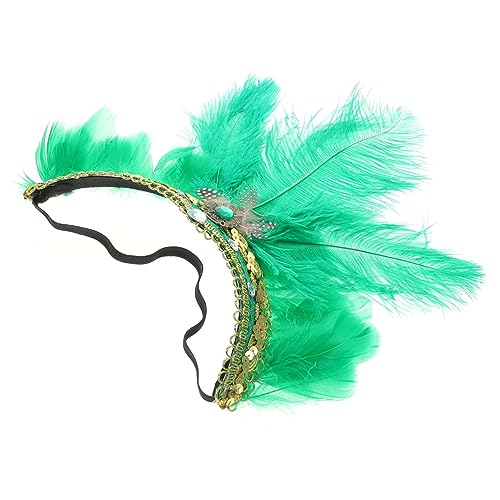 ifundom Party-stirnband Fascinator-kopfschmuck Vintage Party Stirnband Karnevalsparty-fascinator-stirnband 20er Feder Haarband Frauen-fascinator-stirnband Haarschmuck Stoff Damen Halloween von ifundom