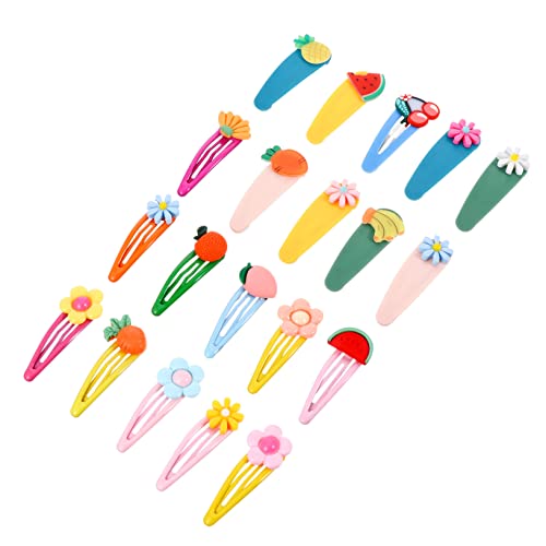ifundom Haarspangen-set Für Kinder 20 Haarspangen Aus Metalllegierung Obst- Und Blumenmuster Für Neugeborene Und Kleinkinder Mehrfarbig Seitliche Klammer von ifundom