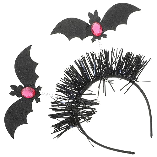 ifundom Fledermaus Stirnbänder Teufel Horn Haarreif Mädchen Stirnbänder Cosplay-stirnbänder Gruseliger Kopfschmuck Foto-requisiten Party-stirnbänder Halloween Fledermausflügel Plastik Kind von ifundom