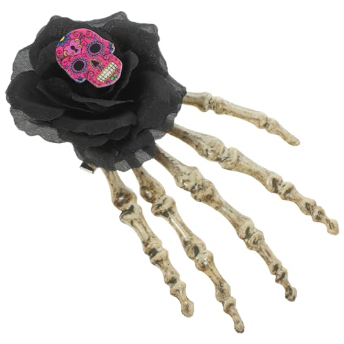 ifundom Skelett-handspangen Halloween-haarspangen Skelett Zubehör Haarnadel Mit Skeletthände Haarnadel Gothic Blumen Halloween-haargummis Stoff Damen Klauenclip Europäisch Und Amerikanisch von ifundom