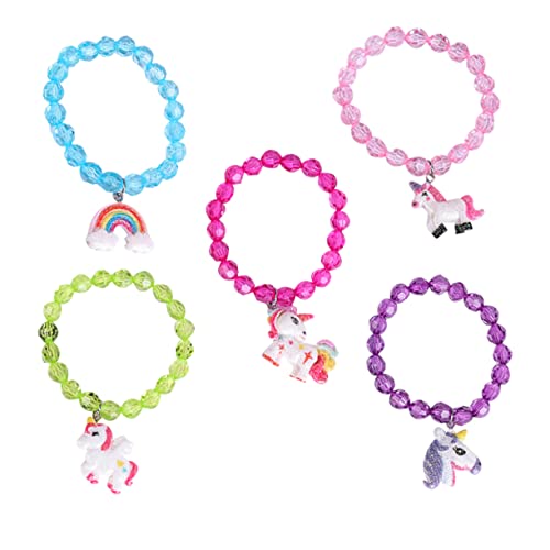 ifundom Jungen Und Mädchen Schmuck Regenbogen Armband Set 5 Stück Harz Perlen Kette Armband Zufällige Stil ifundom Jungen Und Mädchen Schmuck Regenbogen Armband Set 5 Stück Harz Perlen Kette Armband Zufällige Stil von ifundom