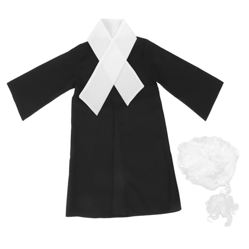 ifundom Richter-anwalt-kostüm Für Jungen Perücken-set Rollenspiel-richter-outfit Richter-perücke Für Jungen Und Mädchen Party-ankleide-rechtskostüm von ifundom