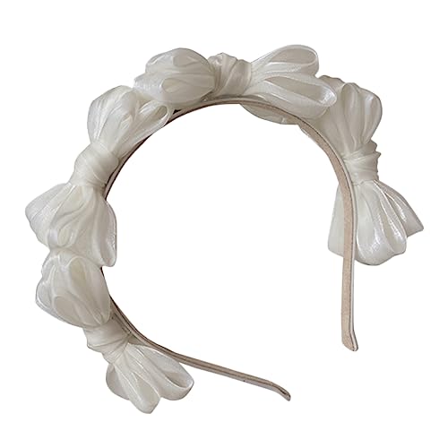 ifundom Schleife Stirnband Großes Schleifen-stirnband Knoten Haar Frauen Stirnband Haarreifen Für Frauen Stirnband Mit Schleife Für Mädchen Satin-turban Stoff Spa Requisiten Fräulein Weiß von ifundom