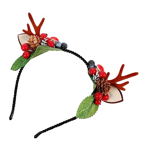 ifundom Stirnband Weihnachts-hirsch-haar-accessoire Hirsch Rentier Haarbänder Weihnachtsgeweih Kopfbedeckung Weihnachtsgeweih-kopfschmuck Leuchtendes Requisiten Erwachsener Holz Damen von ifundom