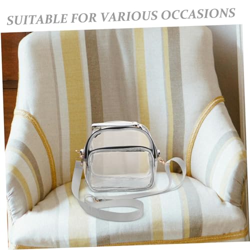 ifundom Transparente PVC Umhängetasche Damen Verstellbarer Schultergurt Multifunktional als Handtasche und Crossbody Bag für Arbeit Konzerte und Sportveranstaltungen von ifundom