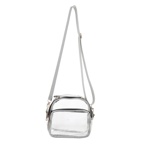 ifundom Transparente Umhängetasche Damen PVC Handtasche mit Verstellbarem Schultergurt Vorderer Tasche Strapazierfähig Vielseitig als Crossbody und Handtasche für Stadion Festival Konzert von ifundom