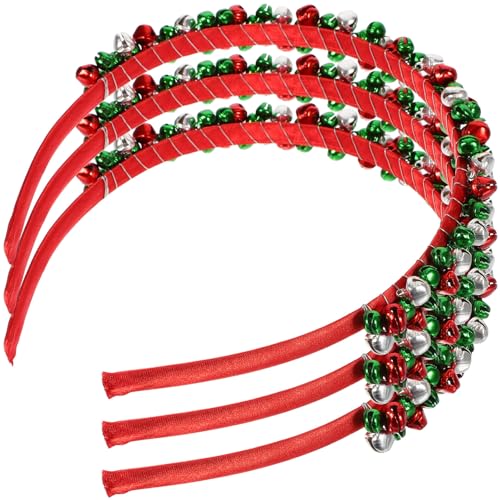 ifundom 3st Weihnachtskopfbedeckung Weihnachts-stirnband Weihnachtskostüm-kopfbedeckung Weihnachts-haarschmuck Festival-haarband Süße Feiertagsstirnbänder Pufferball Damen Pu-leder Zubehör von ifundom