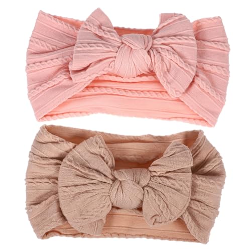 ifundom 2stücke Haarbänder Mit Schleife Weiche Elastische Kopfbedeckung Für Neugeborene Und Kleinkinder Für Süße Outfits Und Besondere Anlässe von ifundom