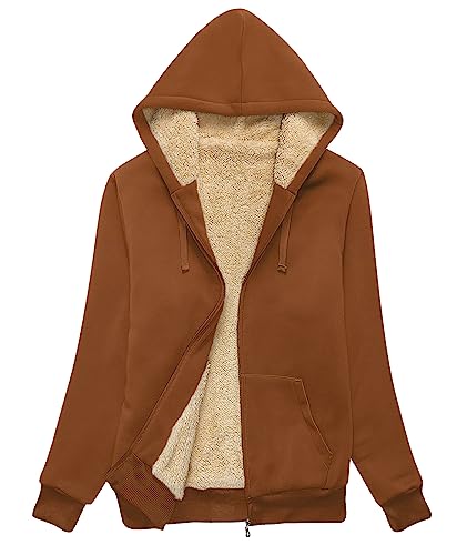 igeekwell Damen Sweatjacke Warm Gefüttert Fleecejacke Winter Thermojakce Fleece Teddy Hoody Jacke Reissverschluss Sweatshirt mit Kapuze XXL von igeekwell