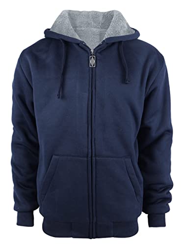 igeekwell Kapuzenpullover Herren Winterjacke mit Kapuze Hoodie für Männer Fleecejacke Casual Kapuzenjacke Bequemes & Warmes Sweatjacke mit Reißverschluß Windspiele Blau Fleece von igeekwell