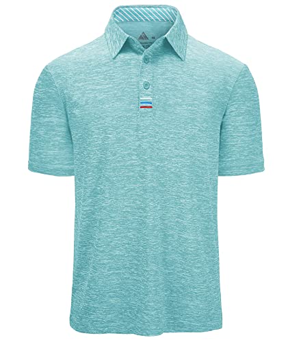 igeekwell Poloshirt Herren Sommer Stickerei Kurzarm Polohemd Arbeits T-Shirt Einfarbig Outdoor Sport Regular Fit L Wathet von igeekwell