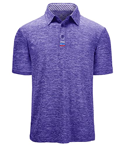 igeekwell Herren Polos Casual Poloshirt Herren Golf Business Polo Tshirt Einfarbig Kurzarm Atmungsaktive Sommer XL Blauviolett von igeekwell