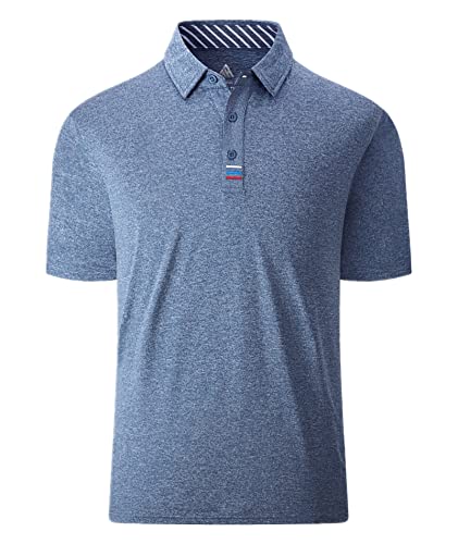 igeekwell Poloshirt Herren Kurzarm Atmungsaktive Tshirt Knopfleiste Sommer Einfarbig Schnelltrocknend Cool Polos Polokragen Sportlich Activewear Polohemd Streifen Golf Tennis M Blaugrau von igeekwell