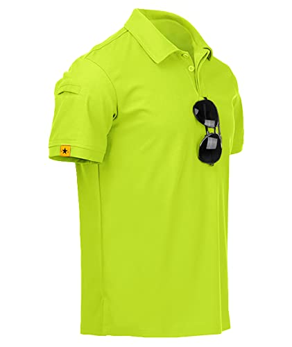 igeekwell Poloshirt für Männer Kurzarm Atmungsaktives T Shirts Männer Poloshirt Outdoor Polo Hemd Sommer Regular Fit Golf Tennis Sports Polohemd(Zitronengrün-3XL) von igeekwell