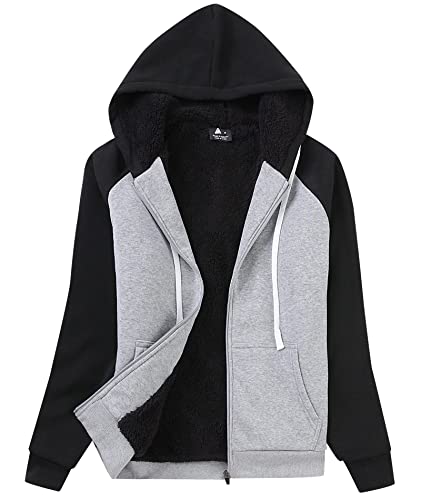 igeekwell Teddy Fleecejacke Damen Warme Herbst Plüschjacke Gefütterte Kapuzenjacke mit Zipper Sweatshirt Winter Teddyfell Kapuzenpullover XL von igeekwell