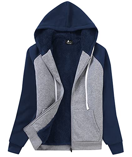 igeekwell Sweatjacke Teddyfutter Damen Warm Fleece Kapuzenjacke Gefütterte Sweatshirt Reissverschluss Hoodie Fleece Winterjacke mit Kapuze L von igeekwell