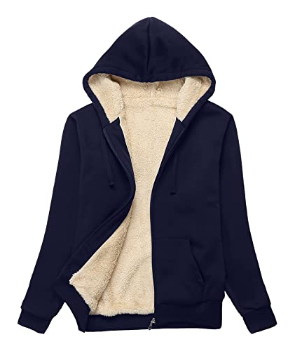 igeekwell Teddyfleece Jacke Damen Warm Gefütterte Sweatjacke Reissverschluss Hoodie Outdoor Winter Thermo Teddy Fleecejacke mit Kapuze M von igeekwell