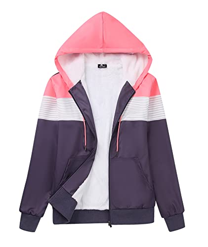 igeekwell Teddyfutter Hoodie Jacke Damen Reißverschluss Sweatjacke Warm Fleece Winter Herbst Kapuzenpullover Gefüttert Fleecejacke mit Kapuze von igeekwell
