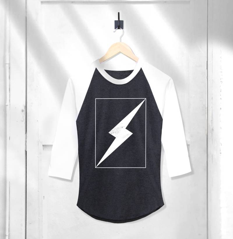 Lightning Bolt Graphic Raglan Shirt 3/4 Ärmel Baseball T-Shirt von igetherproject
