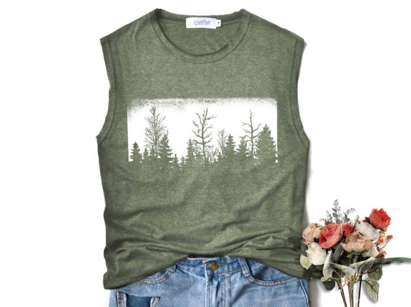 Wald Shirt Berge Nebel Ansicht Muskel-Tank-Training Regelmäßige Tank Tops von igetherproject