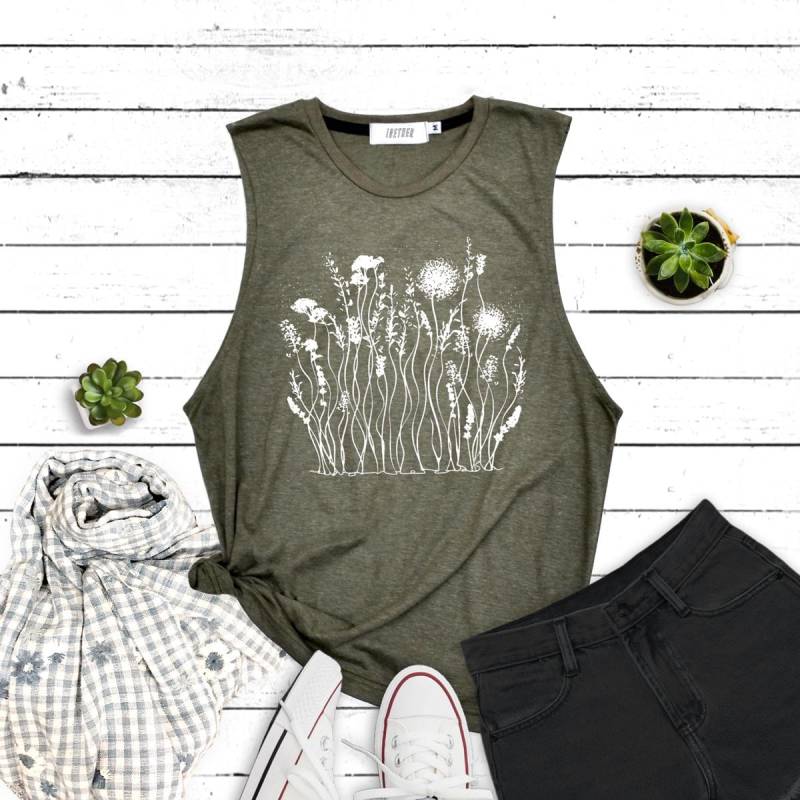 Wildflower Shirt Schmetterling Wald Muskel-T-Shirt Tank Top Workout von igetherproject