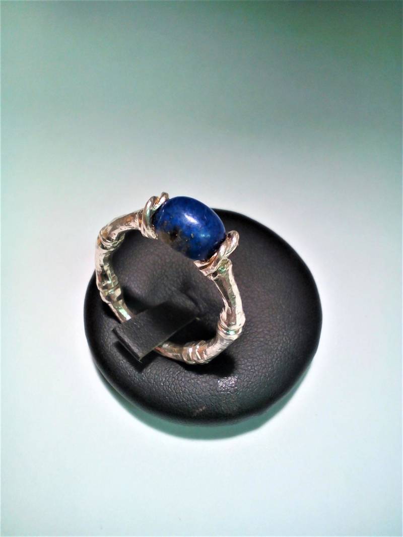 Lapislazuli Cabochon Bambus Formring Aus 925Er Silber Lapislazuli Cabochon Bambus Formring Aus 925Er Silber von igioiellidiperle
