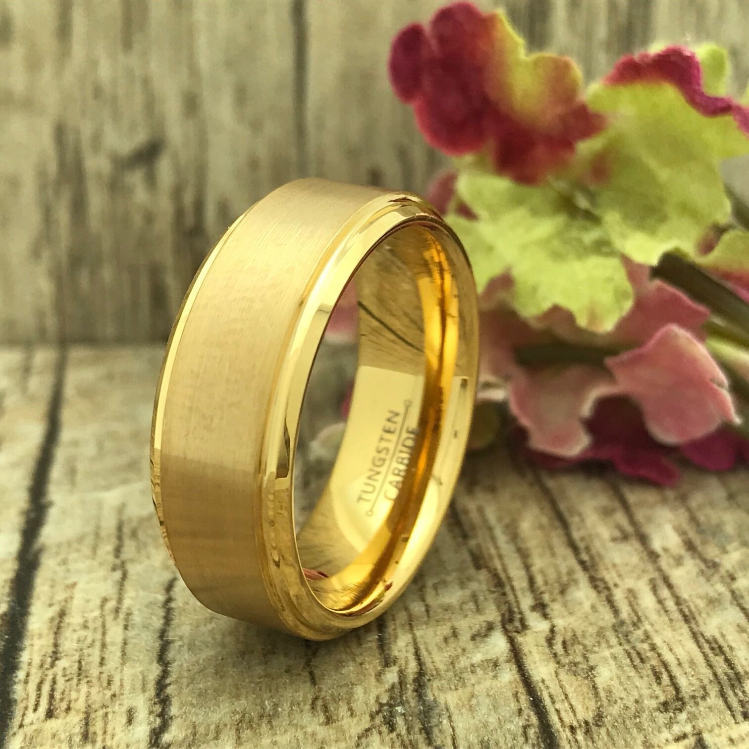 8mm Gold Titan Ehering, Vergoldeter Überzogener Titanring, Ehering Aus Titan, Comfort Fit von iheartwholesale