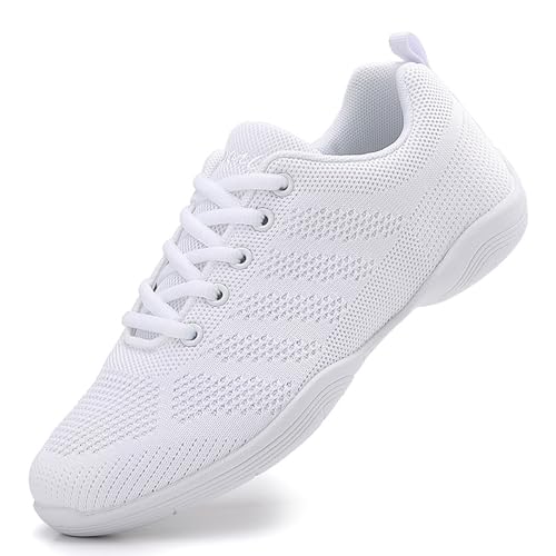Mädchen Cheerleading Schuhe Cheer Sneakers Tennis Tanzschuhe Atmungsaktiv Super Light White Cheer Schuhe für Frauen Athletic Training Tennis Walking Sneakers Mesh 33 von ihinzry