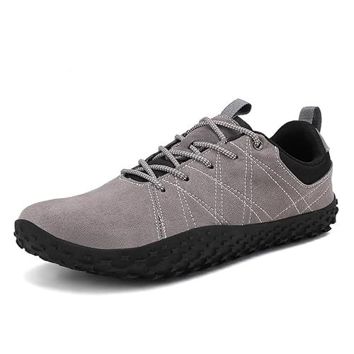 ihinzry Barfußschuhe Für Herren Und Damen, wasserdichte Wanderschuhe, Leichte Und rutschfeste, Einfache Sportschuhe Mit Breiter Spitze, Geeignet Zum Laufen Und Gehen, Dunkelgrau-38 von ihinzry