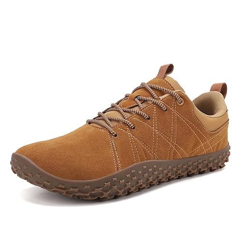 ihinzry Barfußschuhe Für Herren Und Damen, wasserdichte Wanderschuhe, Leichte Und rutschfeste, Einfache Sportschuhe Mit Breiter Spitze, Geeignet Zum Laufen Und Gehen, Khaki-40 von ihinzry