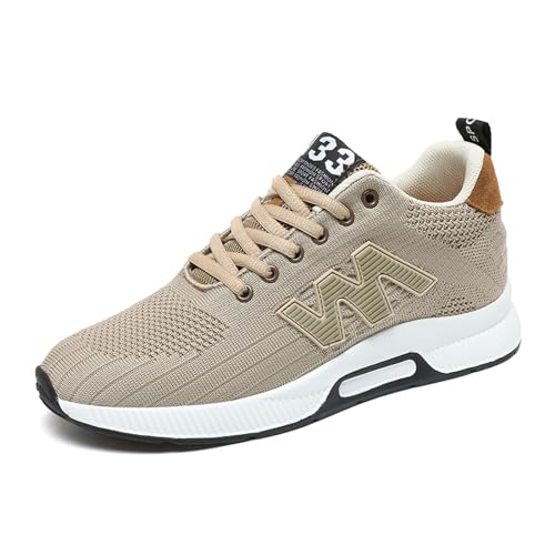 ihinzry Herren Elevator Sneakers 2,36 Zoll Unsichtbare Höhenvergrößerung Schnür Schuhe Atmungsaktives Mesh Obermaterial Versteckte Absatz Schuhe Sportliche Sneaker Braun 37 von ihinzry