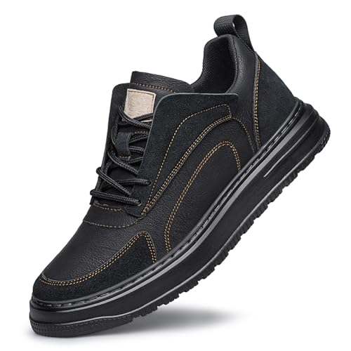 ihinzry Herren Elevator Sneakers Unsichtbare Höhe erhöhen 2,40 Zoll größer Wildleder Elevator Schuhe Lace up Casual Sportschuhe Herren Mode Sneakers Schwarz 36 von ihinzry