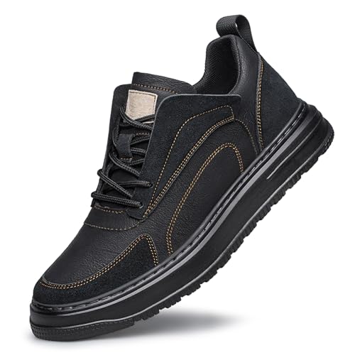 ihinzry Herren Elevator Sneakers Unsichtbare Höhe erhöhen 2,40 Zoll größer Wildleder Elevator Schuhe Lace up Casual Sportschuhe Herren Mode Sneakers Schwarz 43 von ihinzry