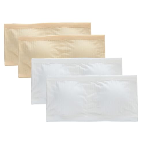 ihreesy 4 Stück Trägerlos Kinder Mädchen Bralette Bandeau BH,Atmungsaktiv Stretch Unterwäsche Trainings Bra Nahtloser kabelloser Sport-BH mit Brust-Pad Weicher Tops Bustier für 8-16 Jahre Kinder von ihreesy