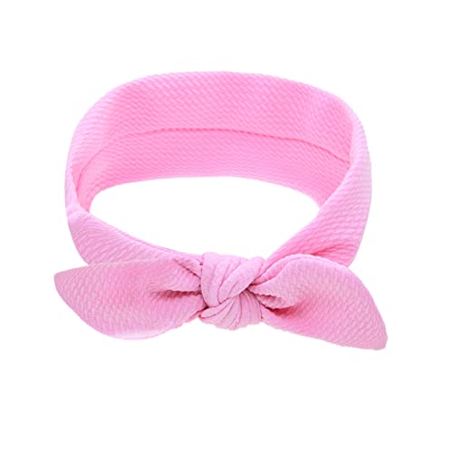 ihreesy Baby Mädchen Stirnbänder Verknotete, Weiche Elastische Haarbänder Bowknot Headwrap Baby Haarschleifen Elastischer Turban Haarschmuck Weiche Süße Kopfbedeckung Kinder Haarband,Rosa von ihreesy