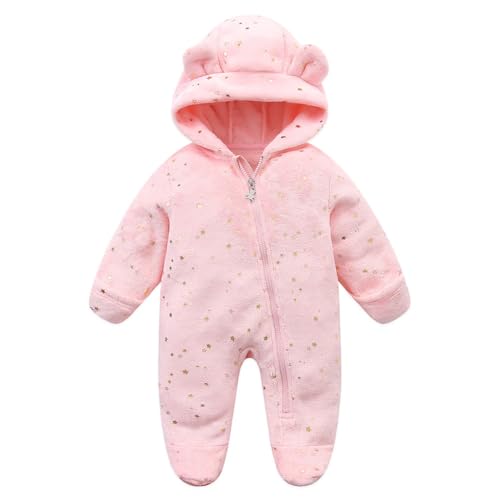 ihreesy Baby mit Kapuze Strampler Winter Overall,Schneeanzüge Langarm Jumpsuit Outfits Baby Junge Mädchen Warmer Bodysuit Neugeborene Hoodie Onesies Outwear Oberbekleidung mit Sternenmuster von ihreesy