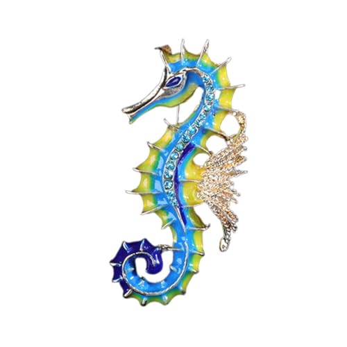 ihreesy Brosche Tier,Vintage Anstecknadel Damen Brosche Pin Emaille Elegante Seepferdchen Brosche Strass Kreative Brosche Kleidung Dekoration Brosche Schmuck Zubehör für Bankette Partys von ihreesy